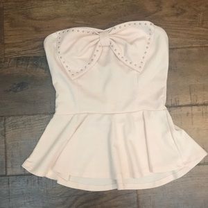 Sleeveless Light Pink Top with Bow